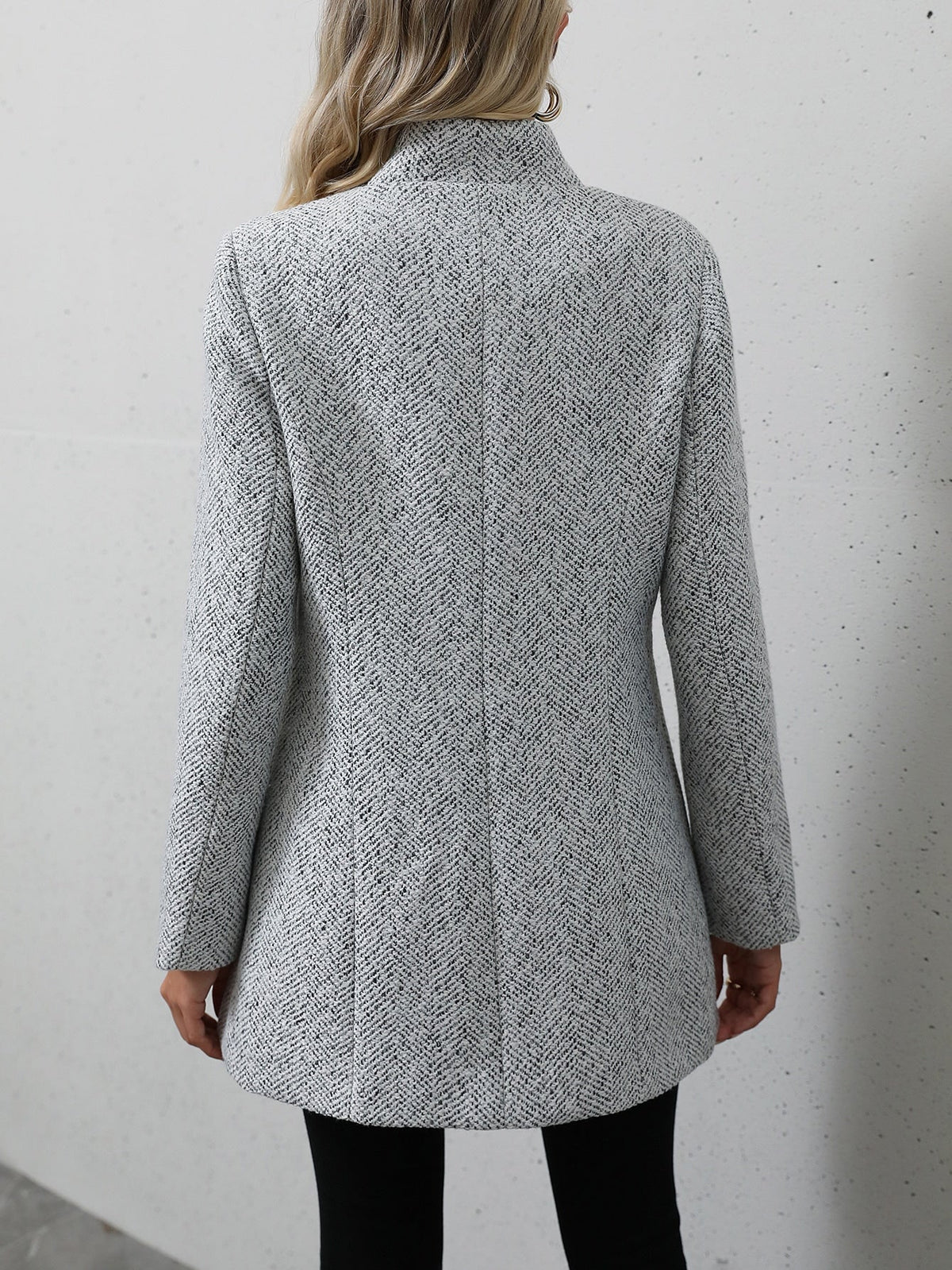 Casaco Lã Batida Feminino Forrado Sem Fecho