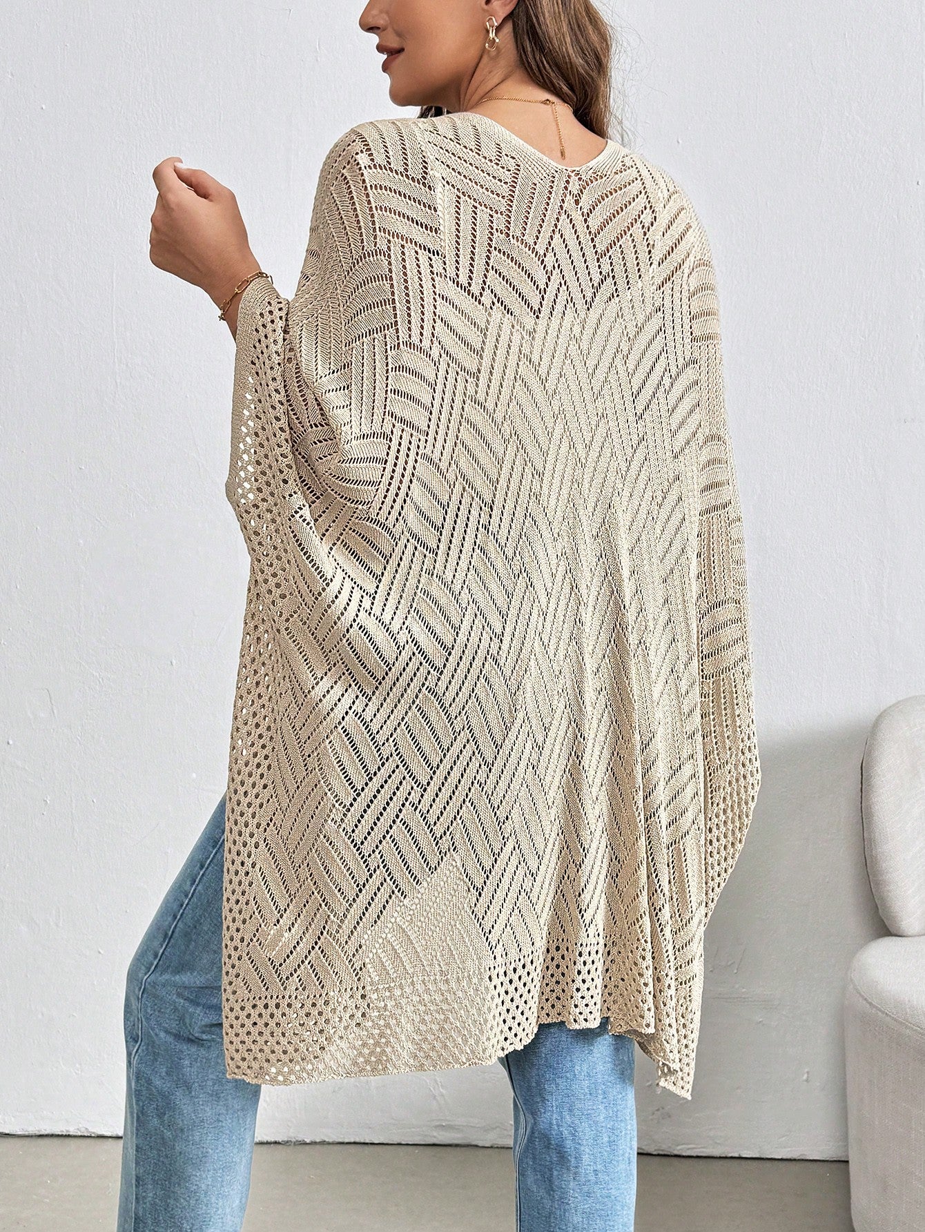 Cardigan Feminina de Praia com Efeito Vazado - Nicole