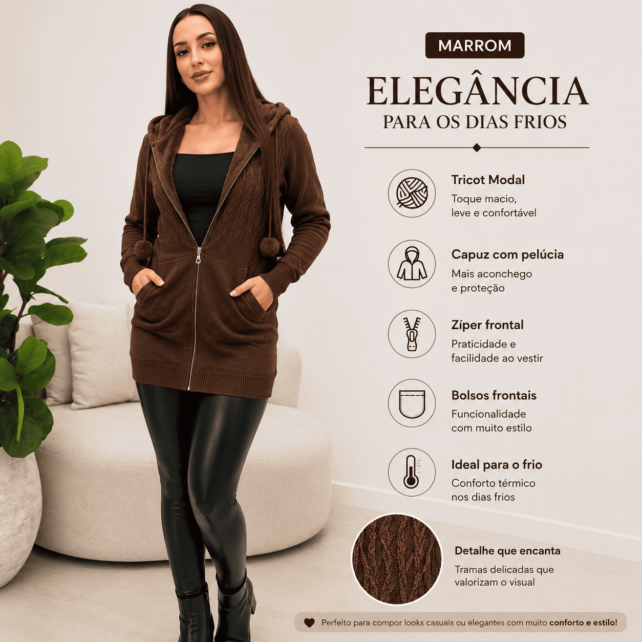Casaco Marinna® – Conforto e Estilo para os Dias Frios