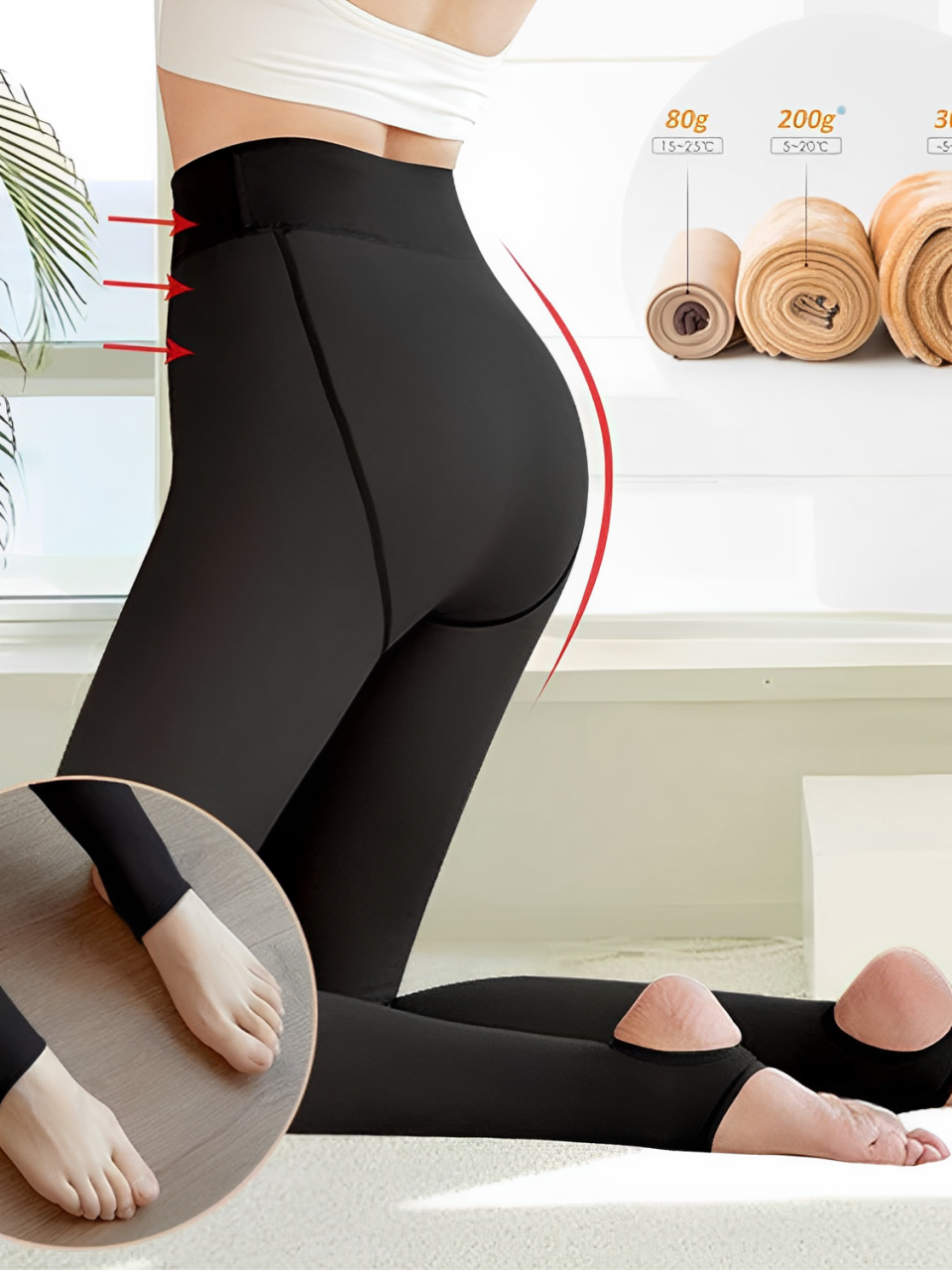 Meia-Calça Feminina Térmica Peluciada com Pézinho Confortável