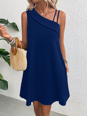 Vestido Curto Feminino Um Ombro Só Assimétrico