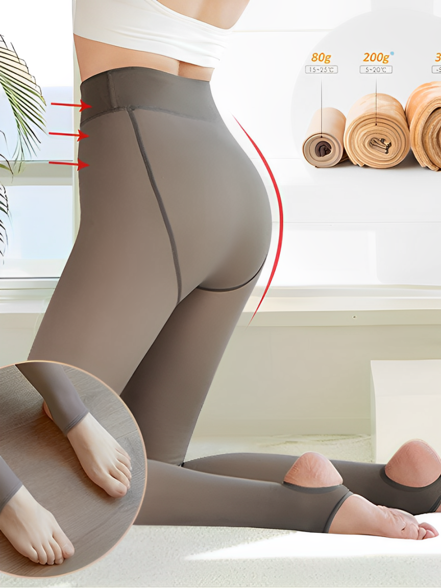 Meia-Calça Feminina Térmica Peluciada com Pézinho Confortável