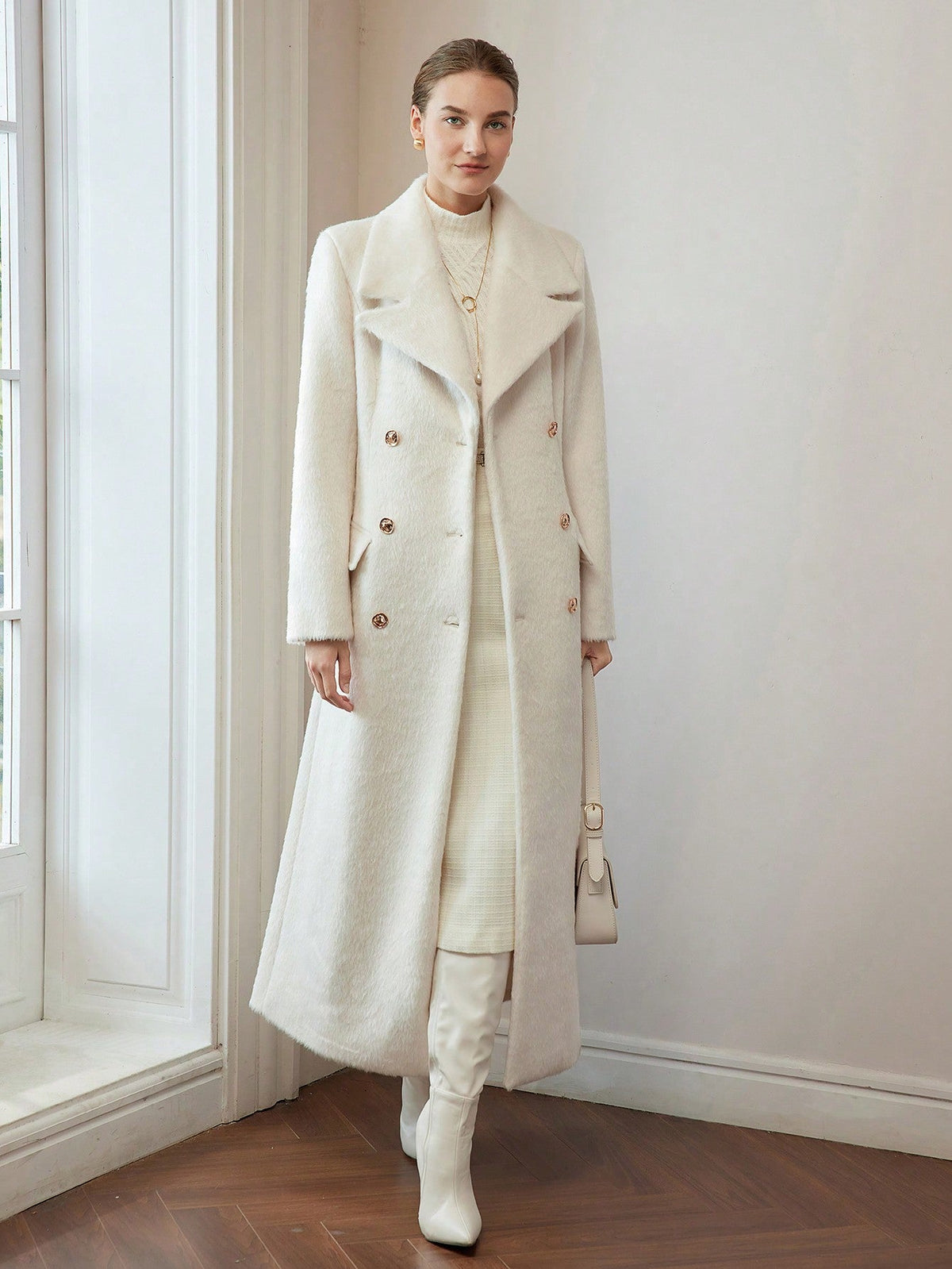 Sobretudo Feminino Inverno Lã Batida Forrado