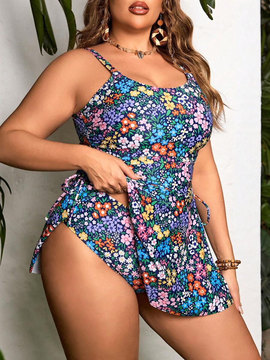 Tankini Feminino Decote em U, Laço