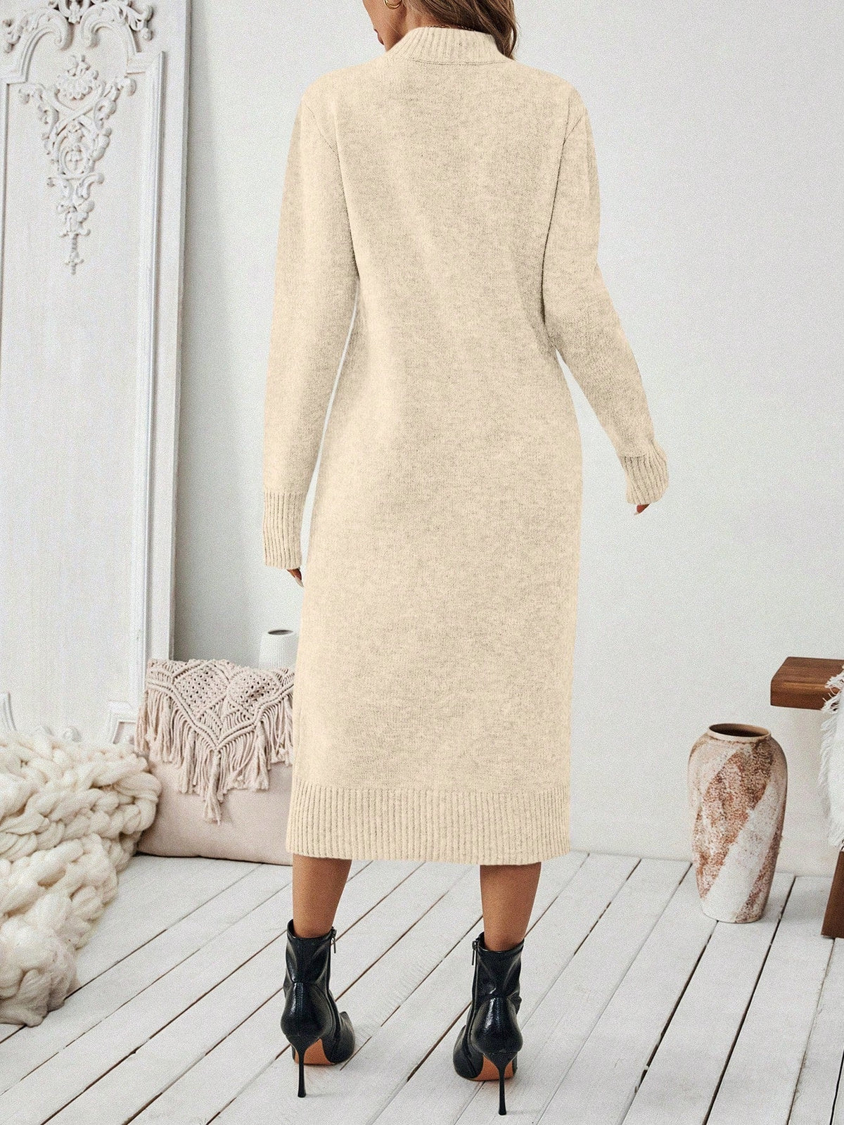 Vestido Midi Feminino de Inverno