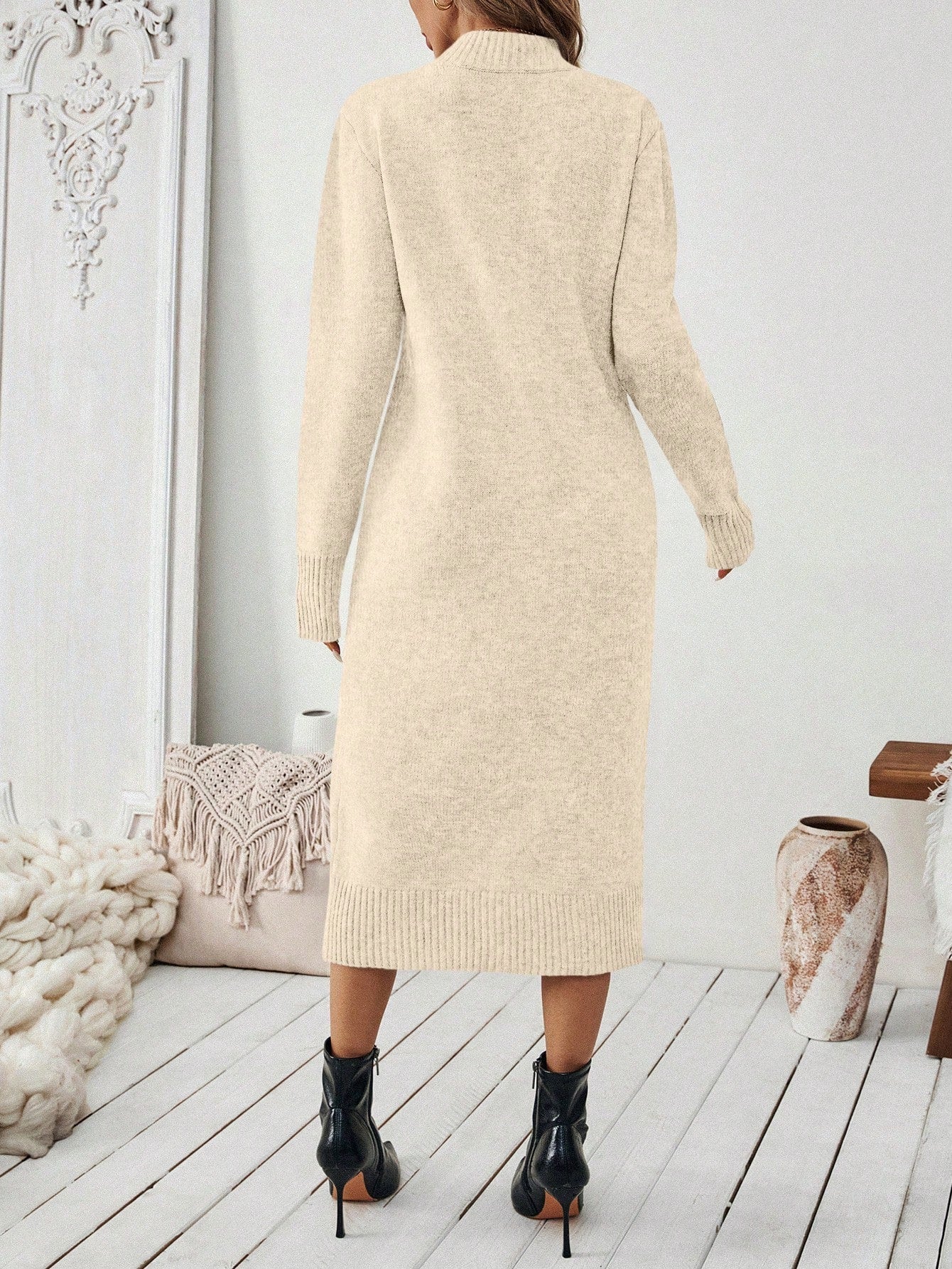 Vestido Midi Feminino de Inverno