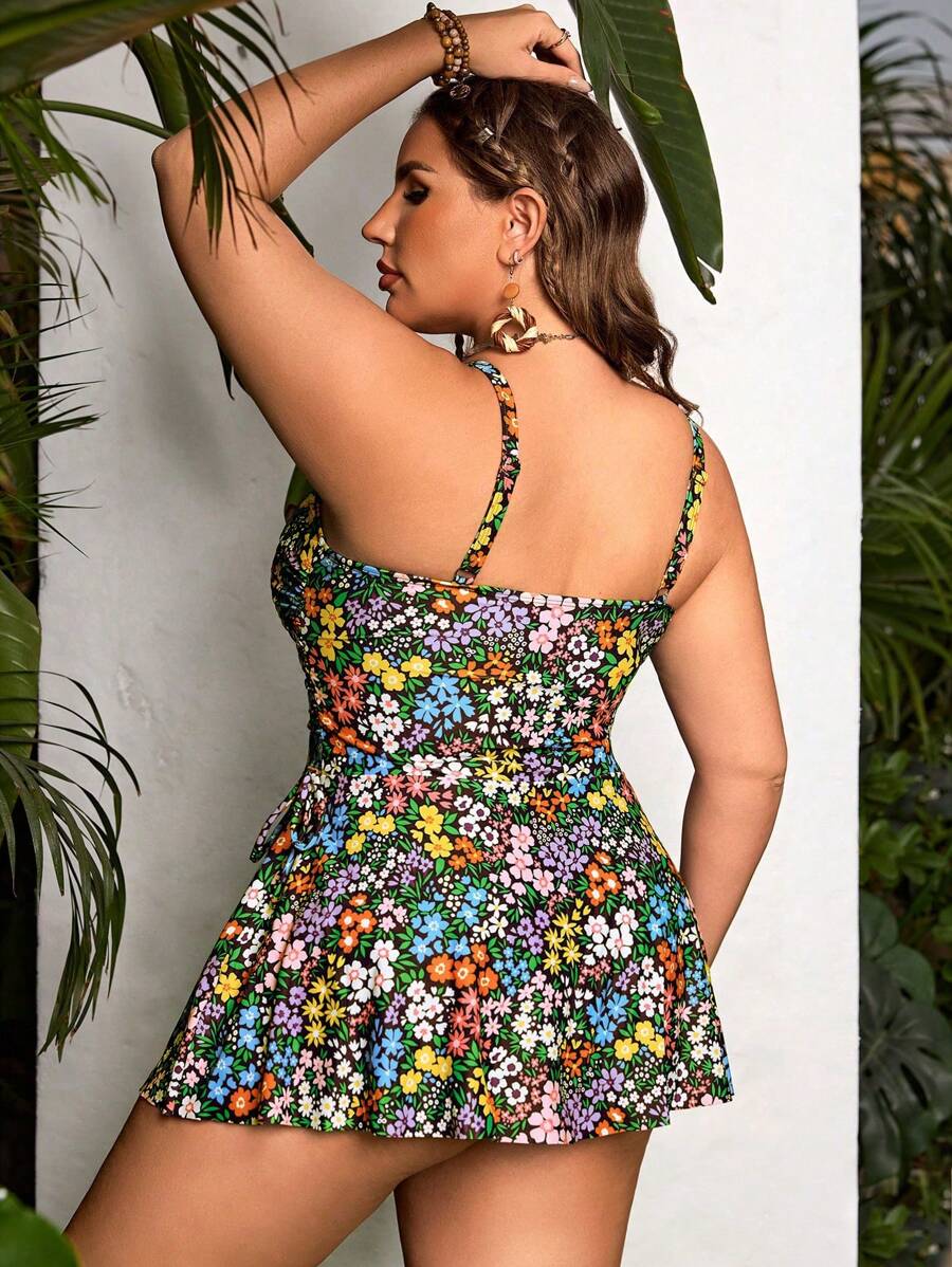 Tankini Feminino Decote em U, Laço