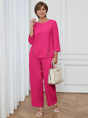Conjunto Feminino Senhora Blusa e Calça Confortável