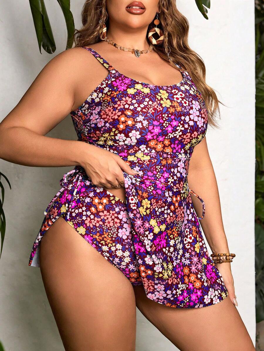 Tankini Feminino Decote em U, Laço