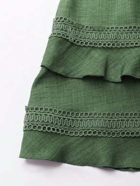 Vestido Curto Feminino Manga Bufante com Bordado