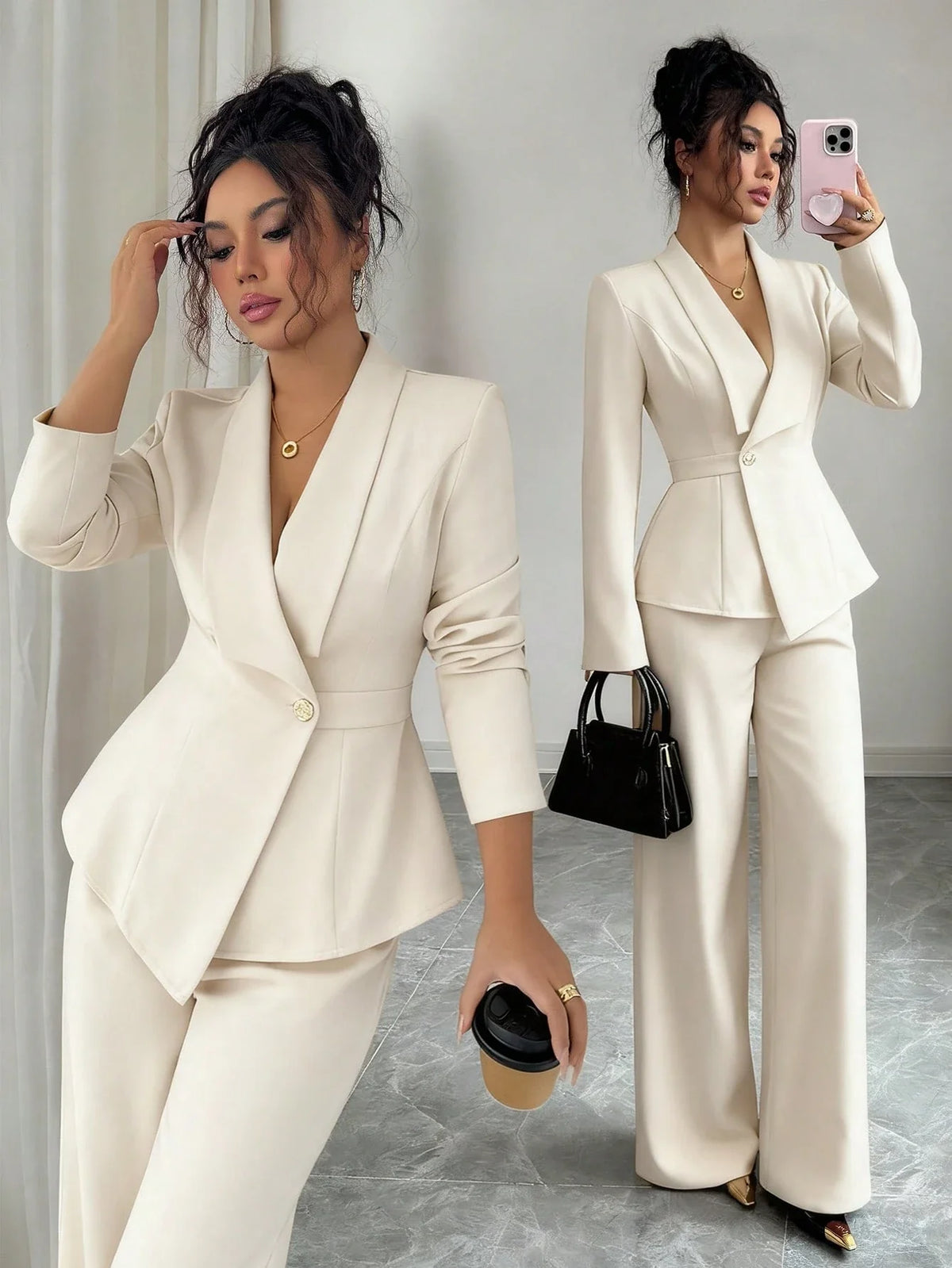 Conjunto Alfaiataria Feminino Social Blazer e Calça