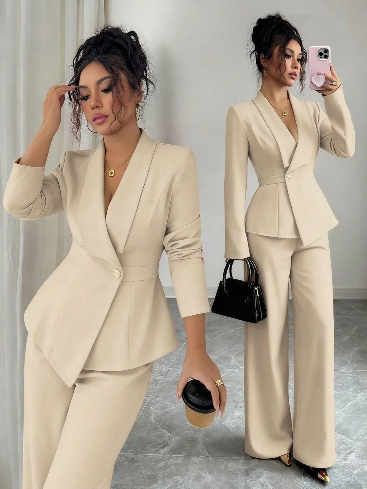 Conjunto Alfaiataria Feminino Social Blazer e Calça