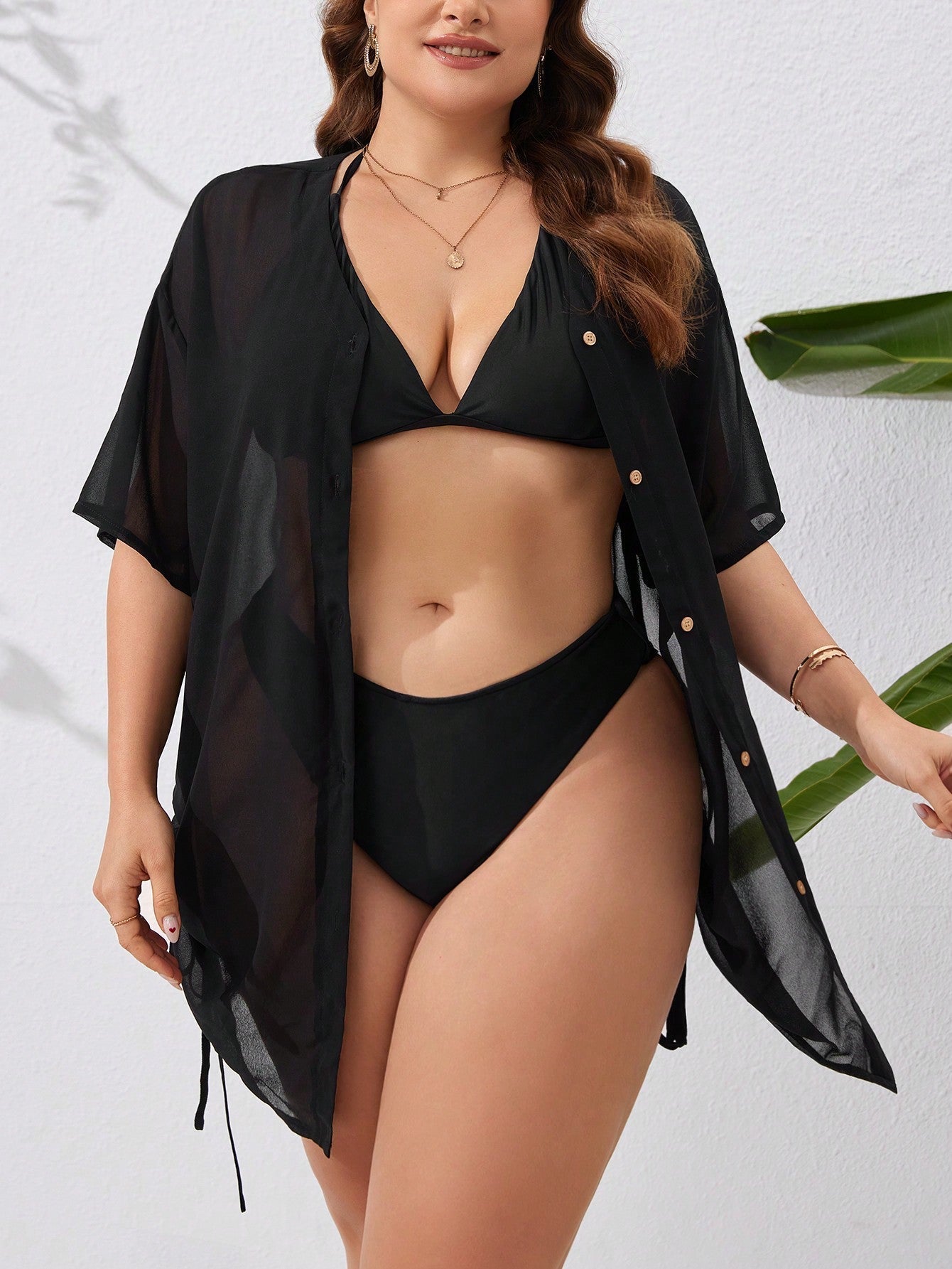 Saída Feminina de praia com nó lateral Fernanda