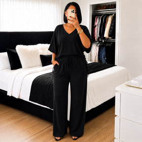 Conjunto Serena®  – Blusa Ajustável + Calça Pantalona.