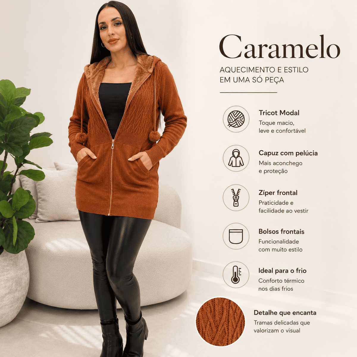 Casaco Marinna® – Conforto e Estilo para os Dias Frios + Brinde Exclusivo
