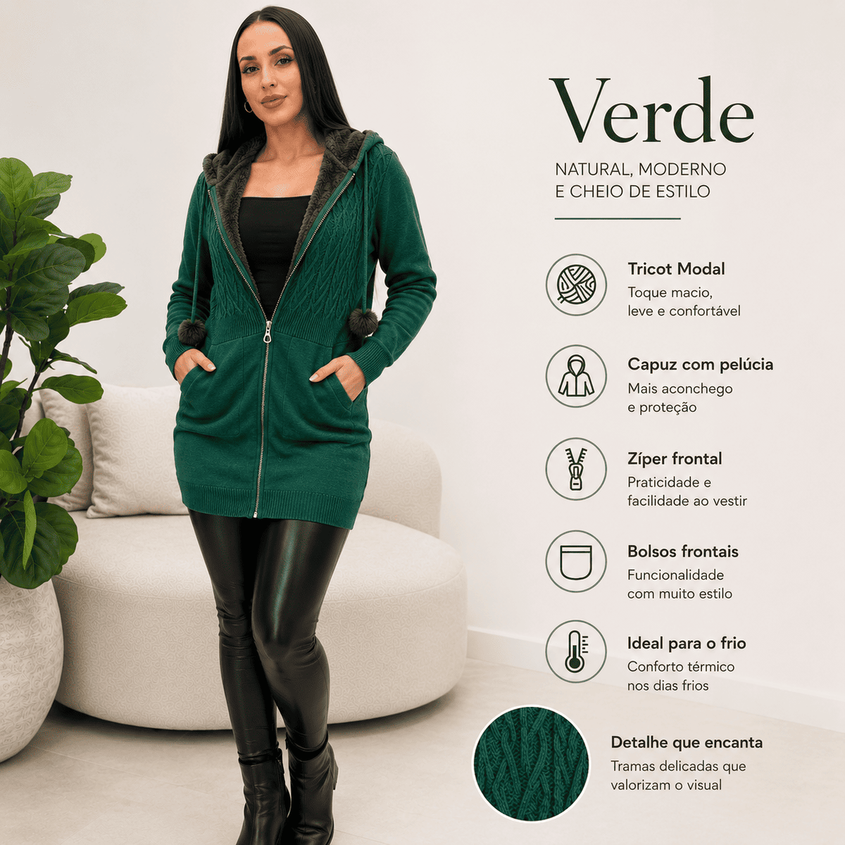 Casaco Marinna® – Conforto e Estilo para os Dias Frios + Brinde Exclusivo