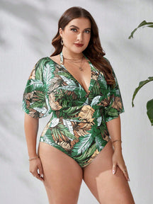 Maiô feminino com mangas transparentes caídas