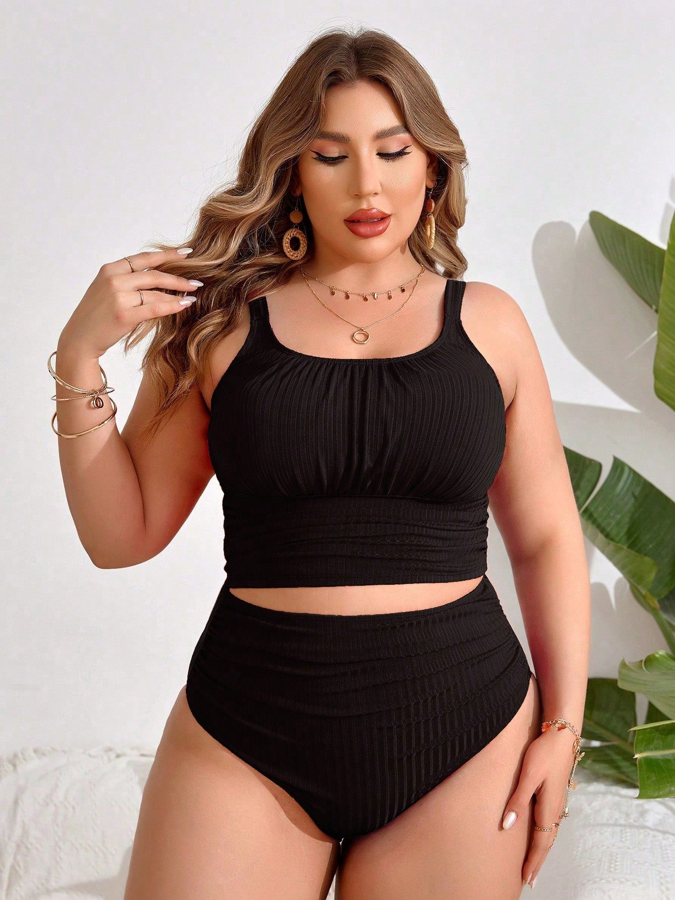 Tankini Feminino Plissado