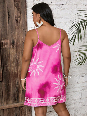 Vestido Feminino Tie-Dye em V com Alças Ajustáveis - Cecília